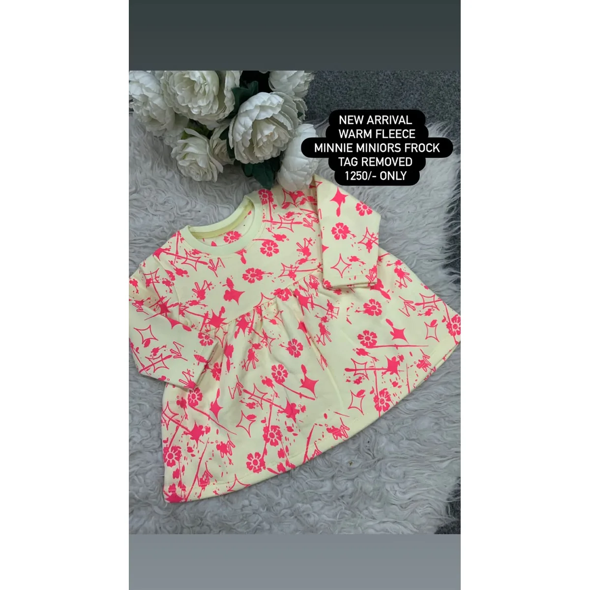 Kids Affordable Collection 2026: Kids Girls Warm Fleece Frock Original Minnie Minors