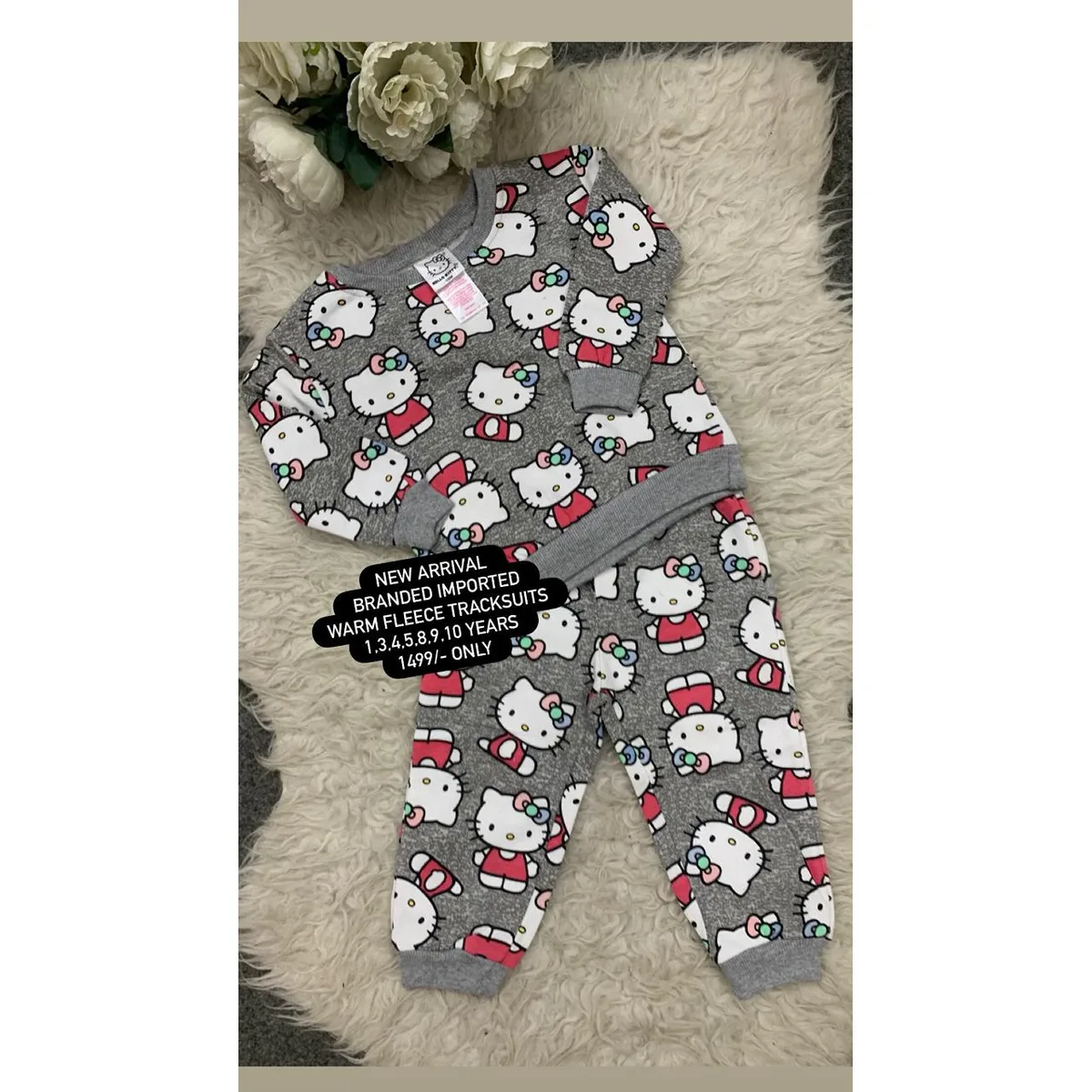 Kids Girls Warm Fleece Branded Track Suit 2