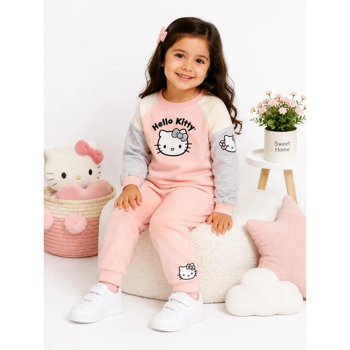 Kids Affordable Collection 2026: Kids Girls Warm Fleece Branded Track Suit