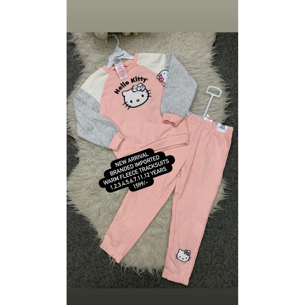 Kids Girls Warm Fleece Branded Track Suit 2
