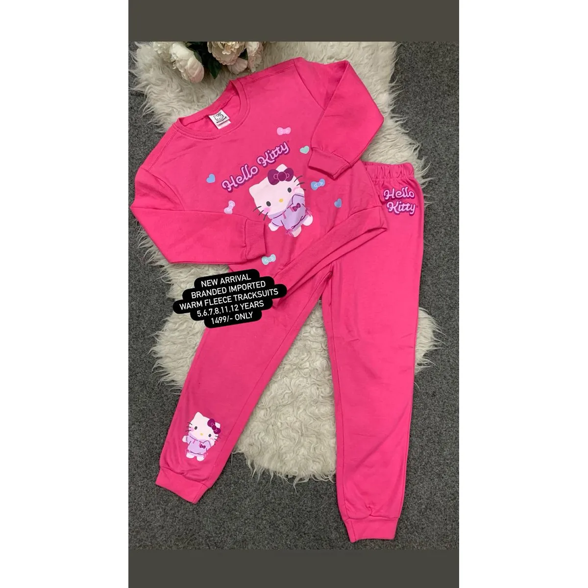 Kids Girls Warm Fleece Branded Track Suit 2