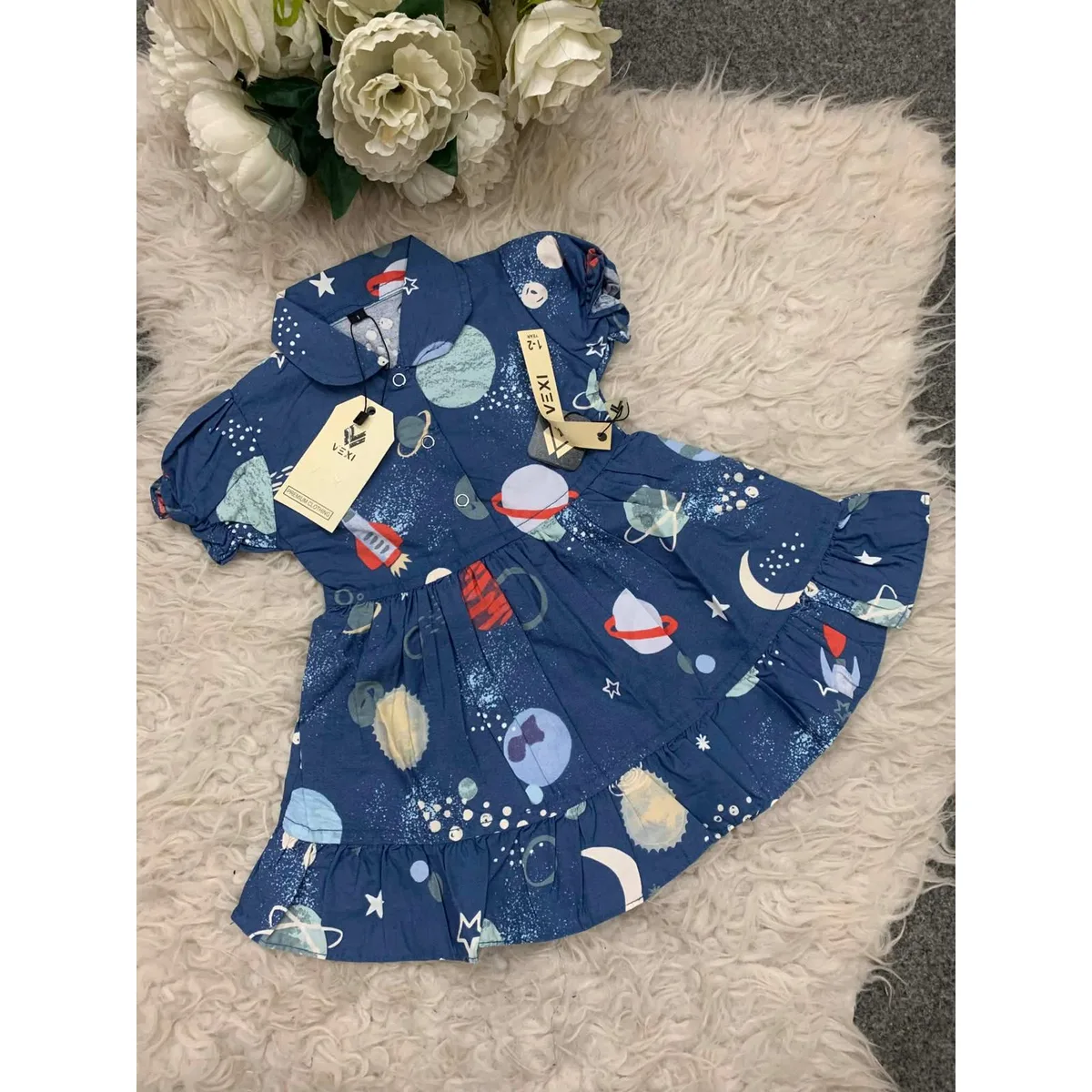 Kids Affordable Collection 2026: Kids Girls New Arrivals Cotton Printed Frock Export